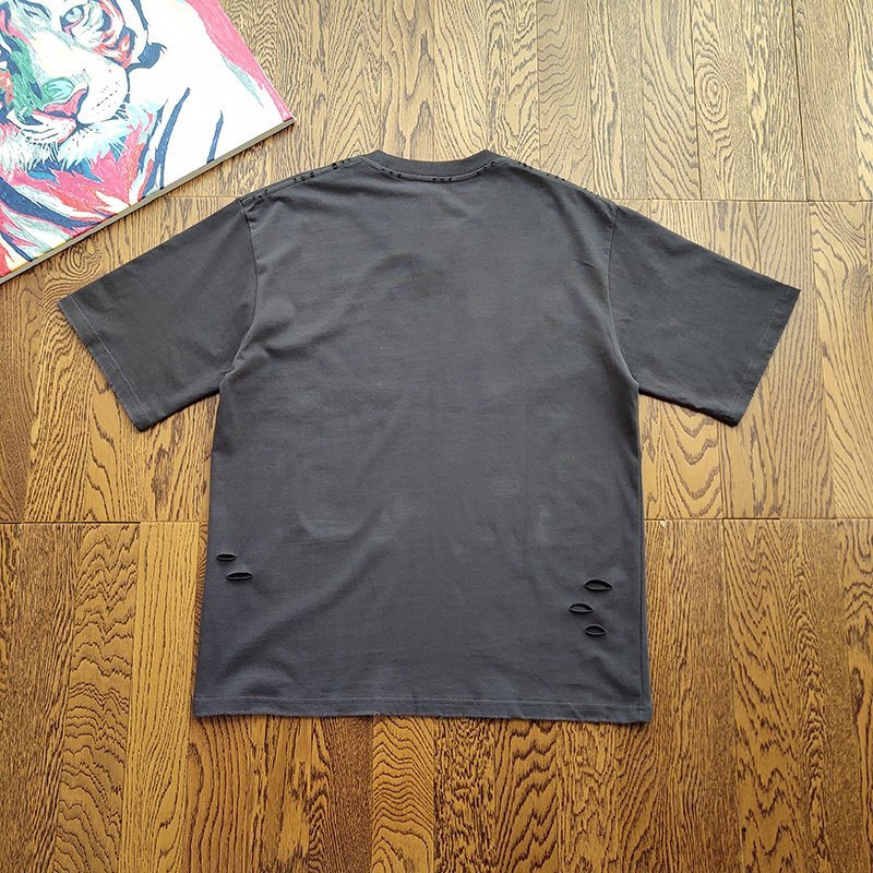 Футболка Balenciaga Torn Style With Printed Shoes "Black" фото № 2