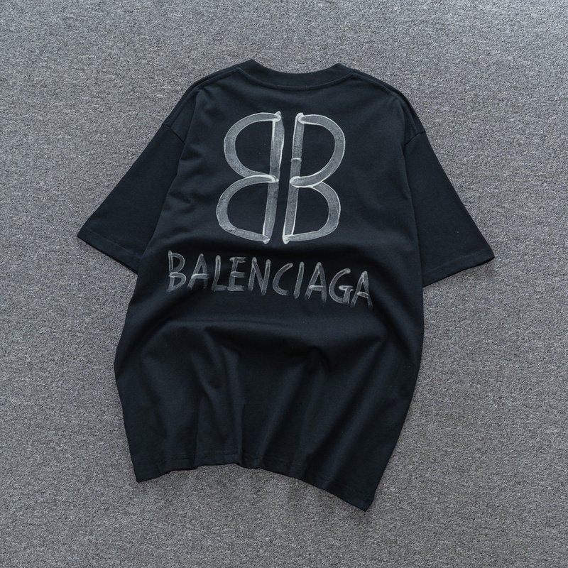 Футболка Balenciaga Logo B Back To Back "Black" фото № 4