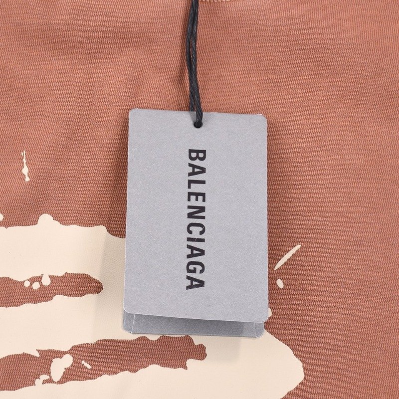 Футболка Balenciaga With Printed Logo "Peach" фото № 5