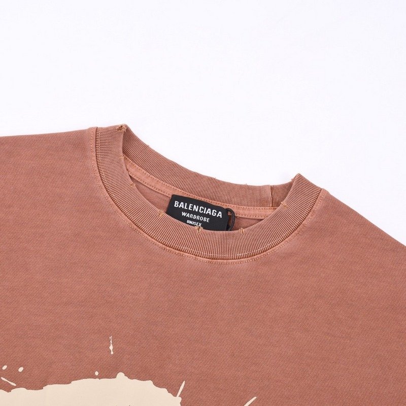 Футболка Balenciaga With Printed Logo "Peach" фото № 7