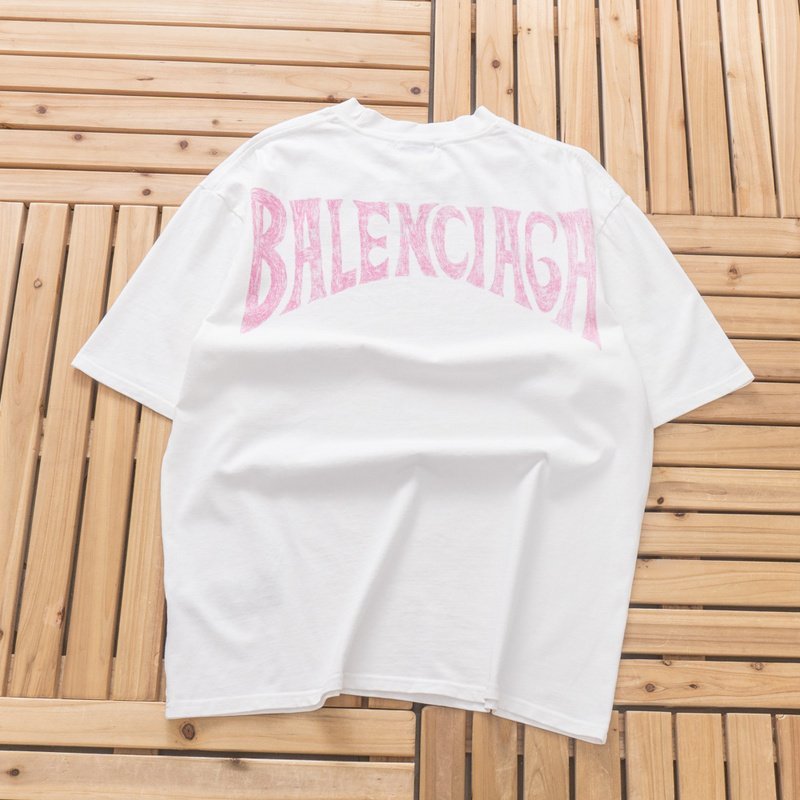 Футболка Balenciaga Paris And Palm Trees "White" фото № 2