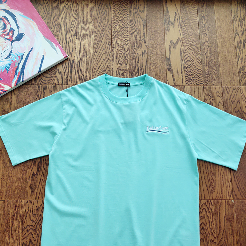 Футболка Balenciaga Standard Style "Turquoise" фото № 8