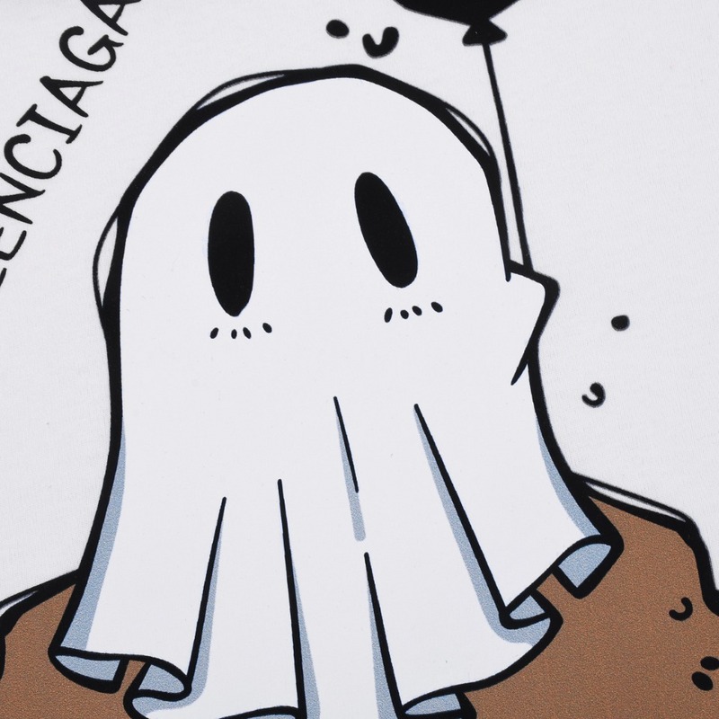 Футболка Balenciaga With Ghost Print "White" фото № 5