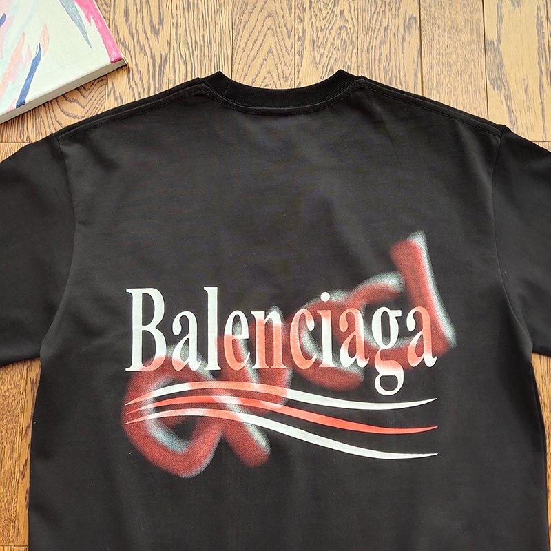 Футболка Balenciaga X Gucci With A Print From Two Brands "Black" фото № 8
