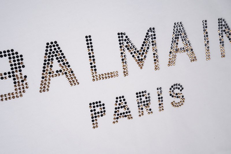Футболка Balmain Front Inscription From Dots "White" фото № 4