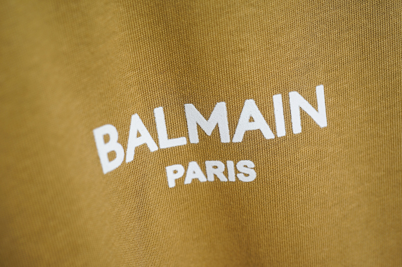 Футболка Balmain Branded "Brown/Yellow" фото № 5