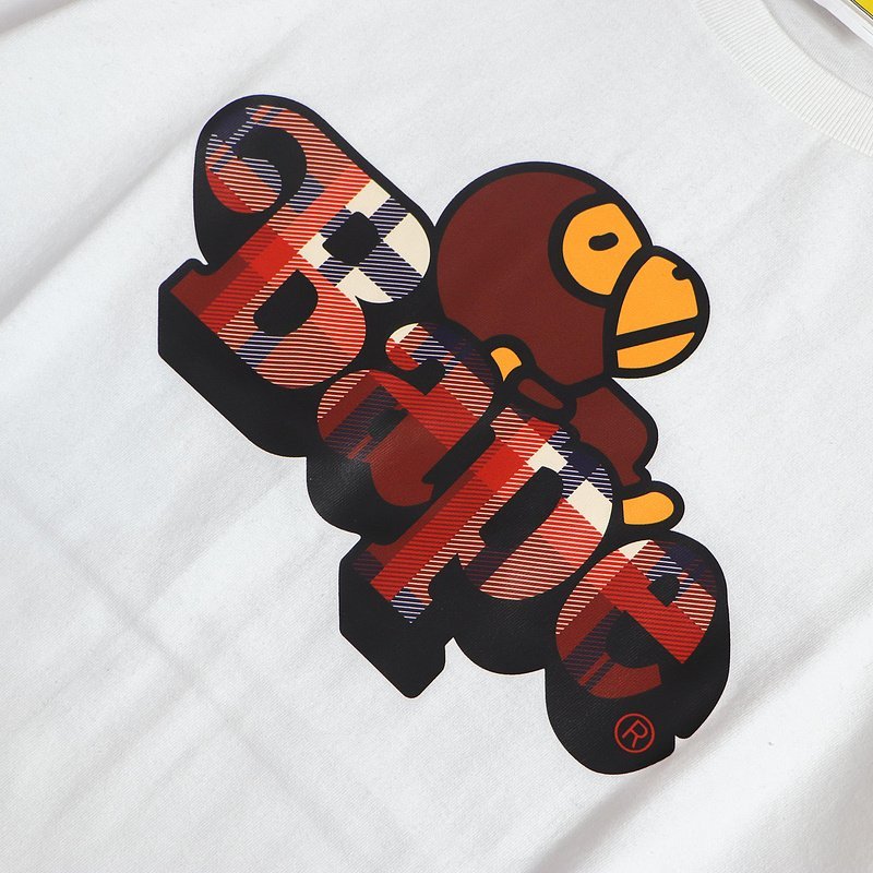 Футболка Bape Monkey Sleeping Logo "White" фото № 3