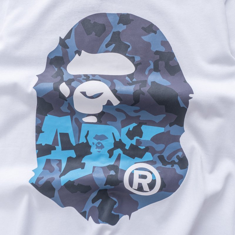 Футболка Bape Big Blue Logo Front And Back "White" фото № 6