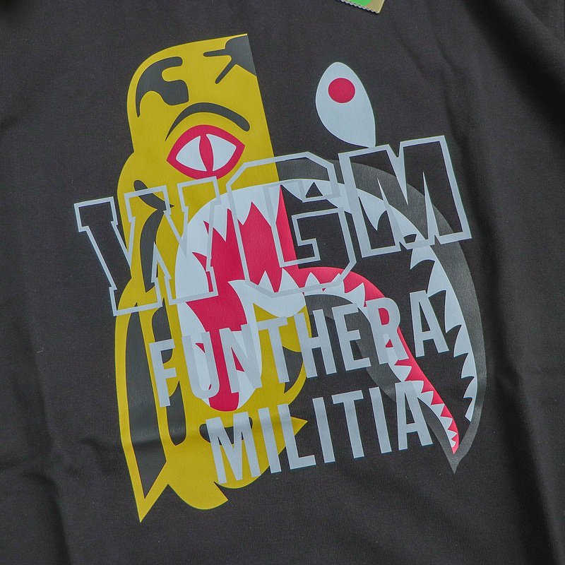 Футболка Bape Inscription Funthera Militia "Black" фото № 3