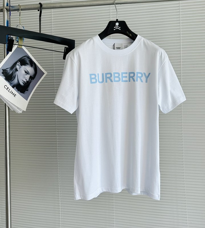 Футболка Burberry Free Logo "White/Blue" фото № 2