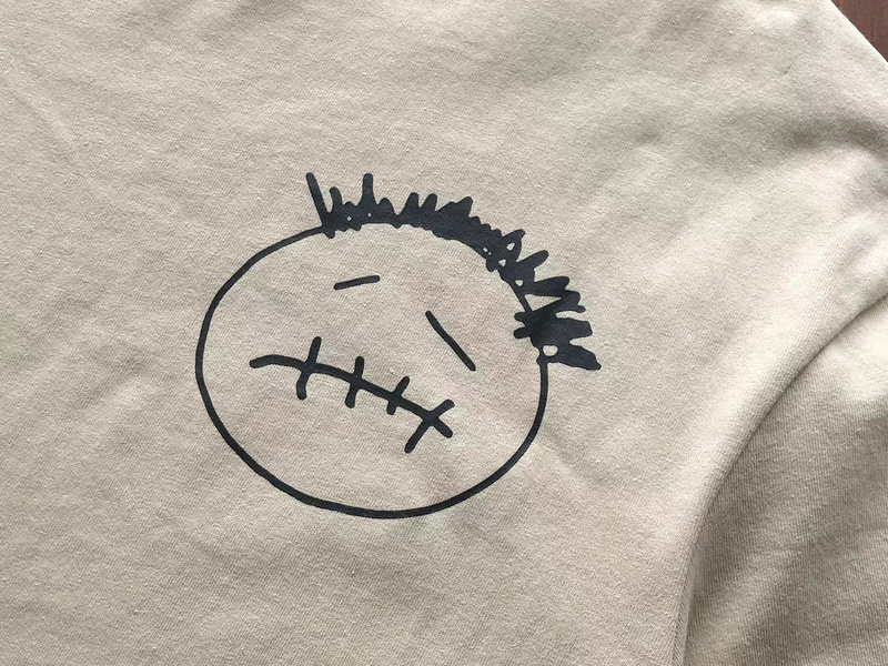 Футболка Cactus Jack Merch Smile And Logo Inscription "Beige" фото № 4