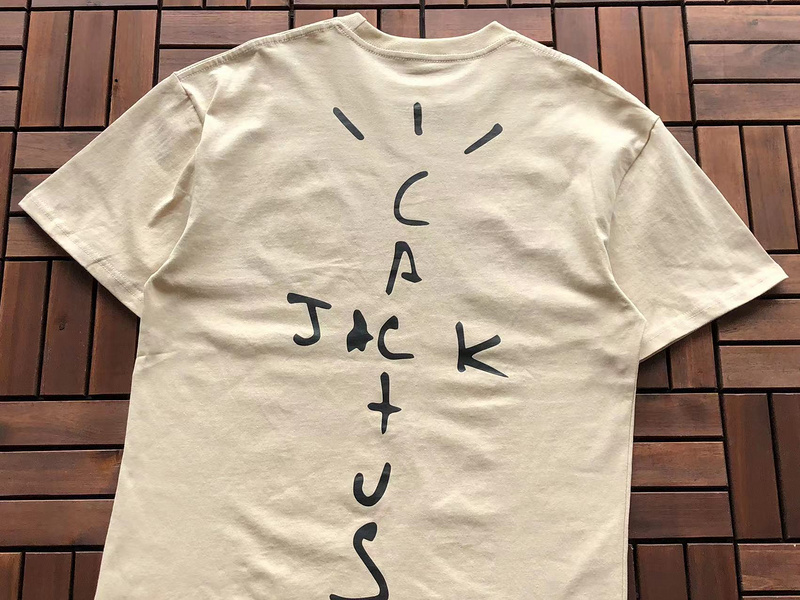 Футболка Cactus Jack Merch Smile And Logo Inscription "Beige" фото № 8