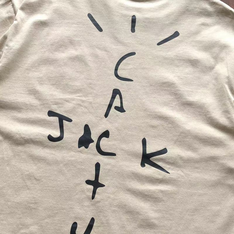 Футболка Cactus Jack Merch Smile And Logo Inscription "Beige" фото № 6