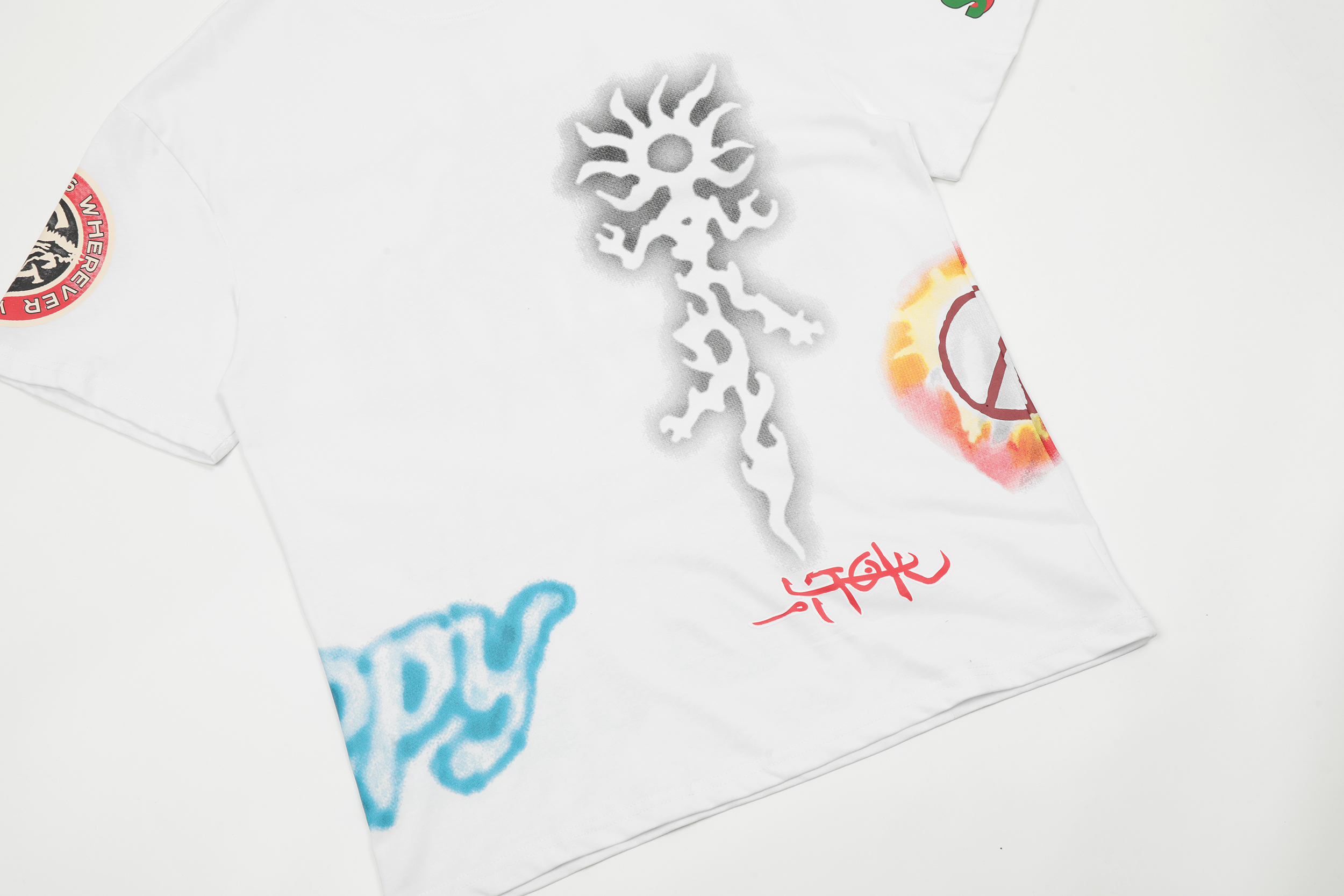 Футболка Cactus Jack Merch Utopia Be Happy and Peace "White" фото № 6