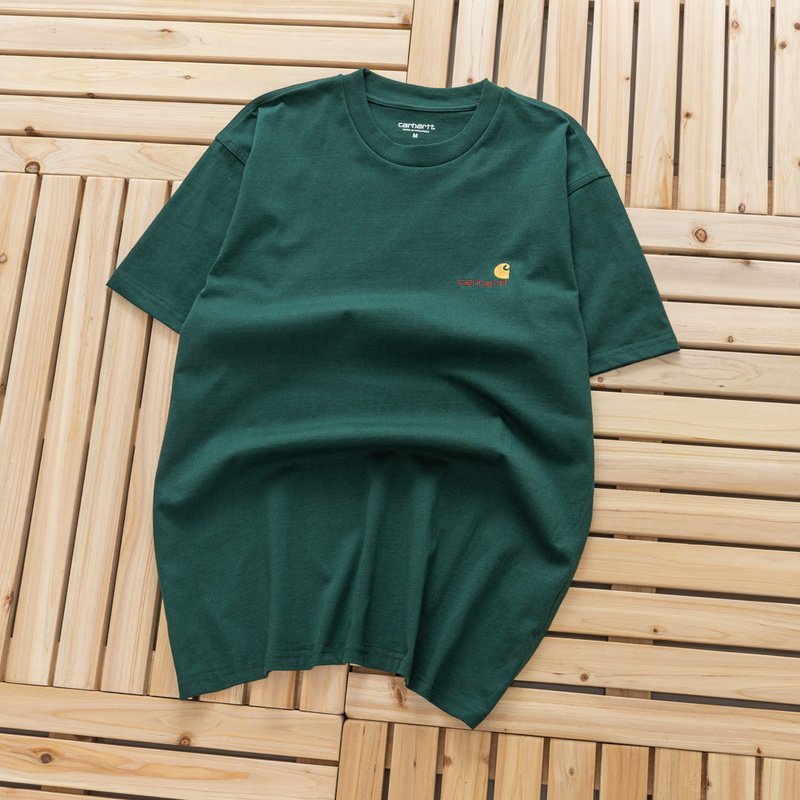Футболка Carhartt With Text Logo - Cotton "Green" фото № 5