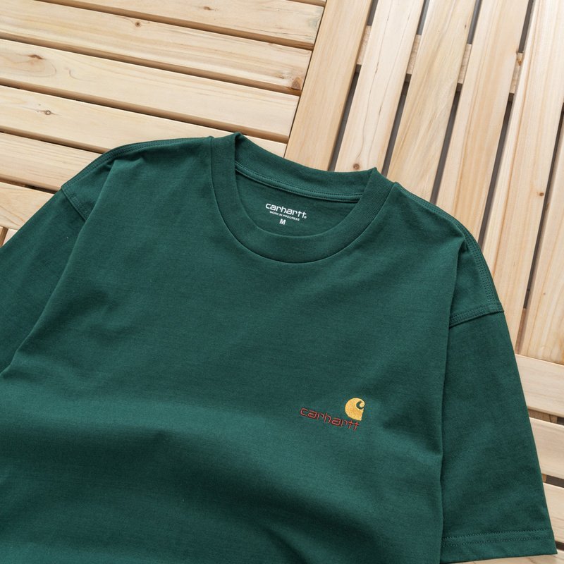 Футболка Carhartt With Text Logo - Cotton "Green" фото № 6