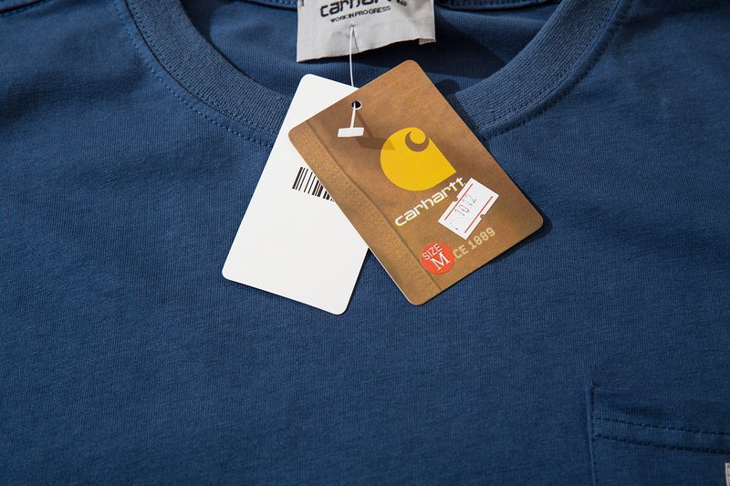 Футболка Carhartt Cotton With A Logo On The Pocket "Blue" фото № 2