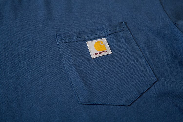 Футболка Carhartt Cotton With A Logo On The Pocket "Blue" фото № 8