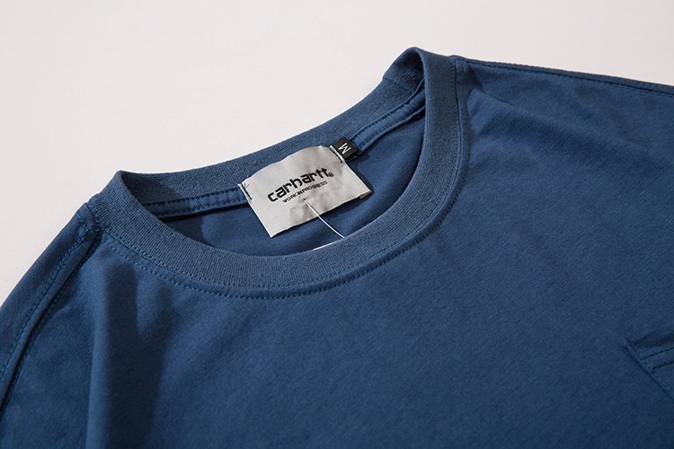 Футболка Carhartt Cotton With A Logo On The Pocket "Blue" фото № 9