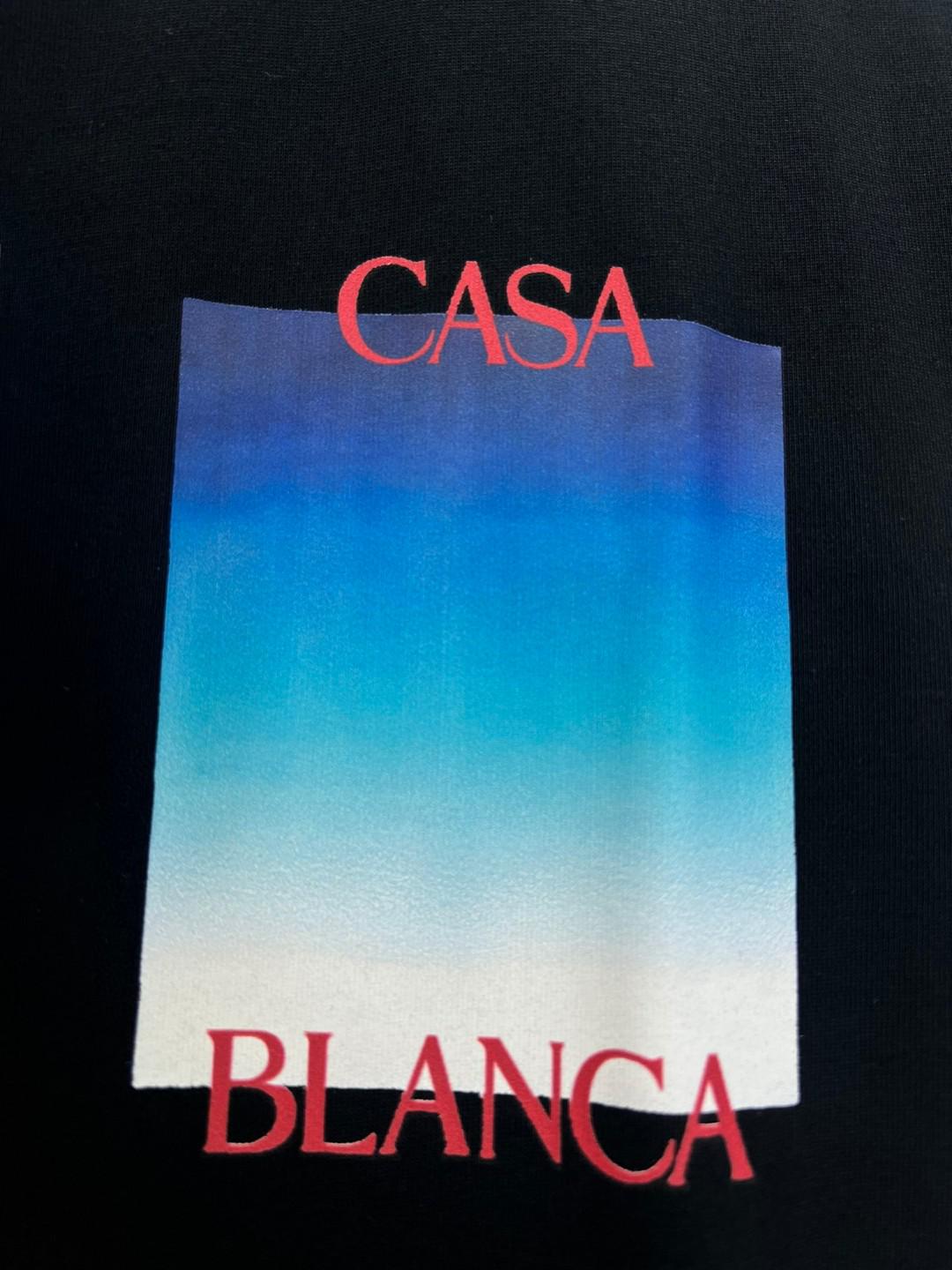 Футболка Casablanca Red Frontside Logo Gradient Of Blue "Black" фото № 5