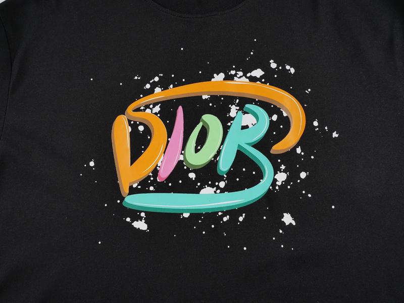 Футболка Christian Dior Bright Graffiti "Black" фото № 4