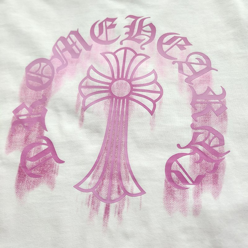 Футболка Chrome Hearts With Pink Graphic Print "White" фото № 4