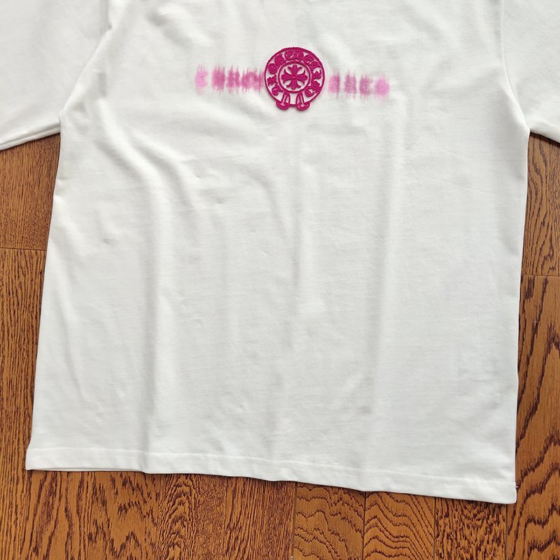 Футболка Chrome Hearts With Pink Graphic Print "White" фото № 7