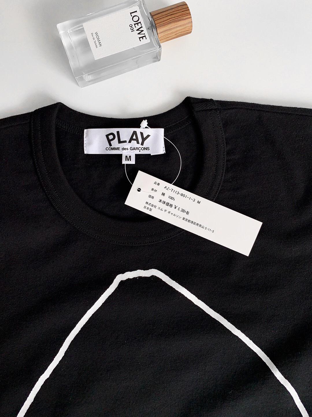 Футболка Comme des Garçons Play Spin Black Heart Eyes "Black" фото № 3