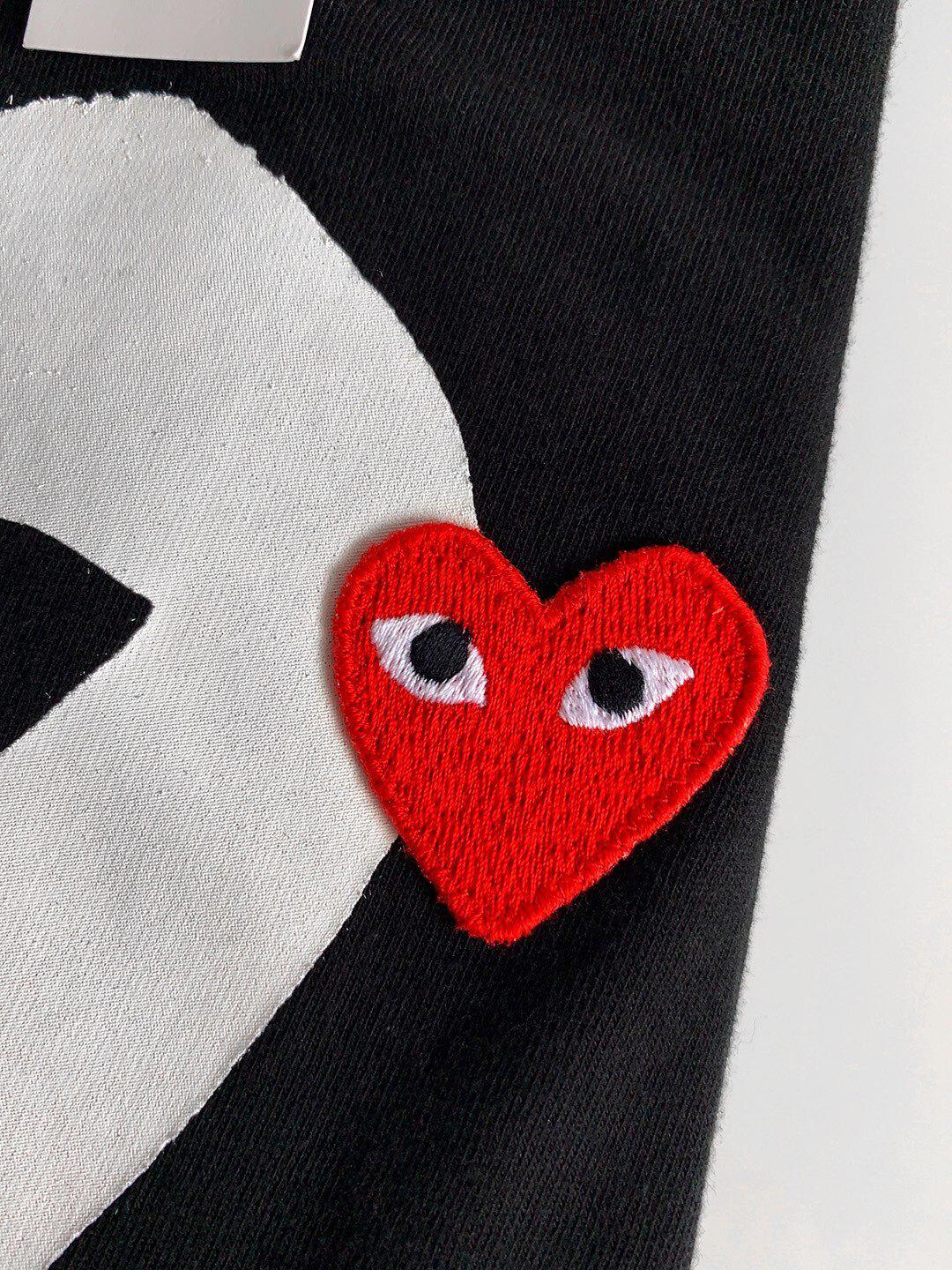 Футболка Comme des Garçons Play White Heart Eyes "Black" фото № 6