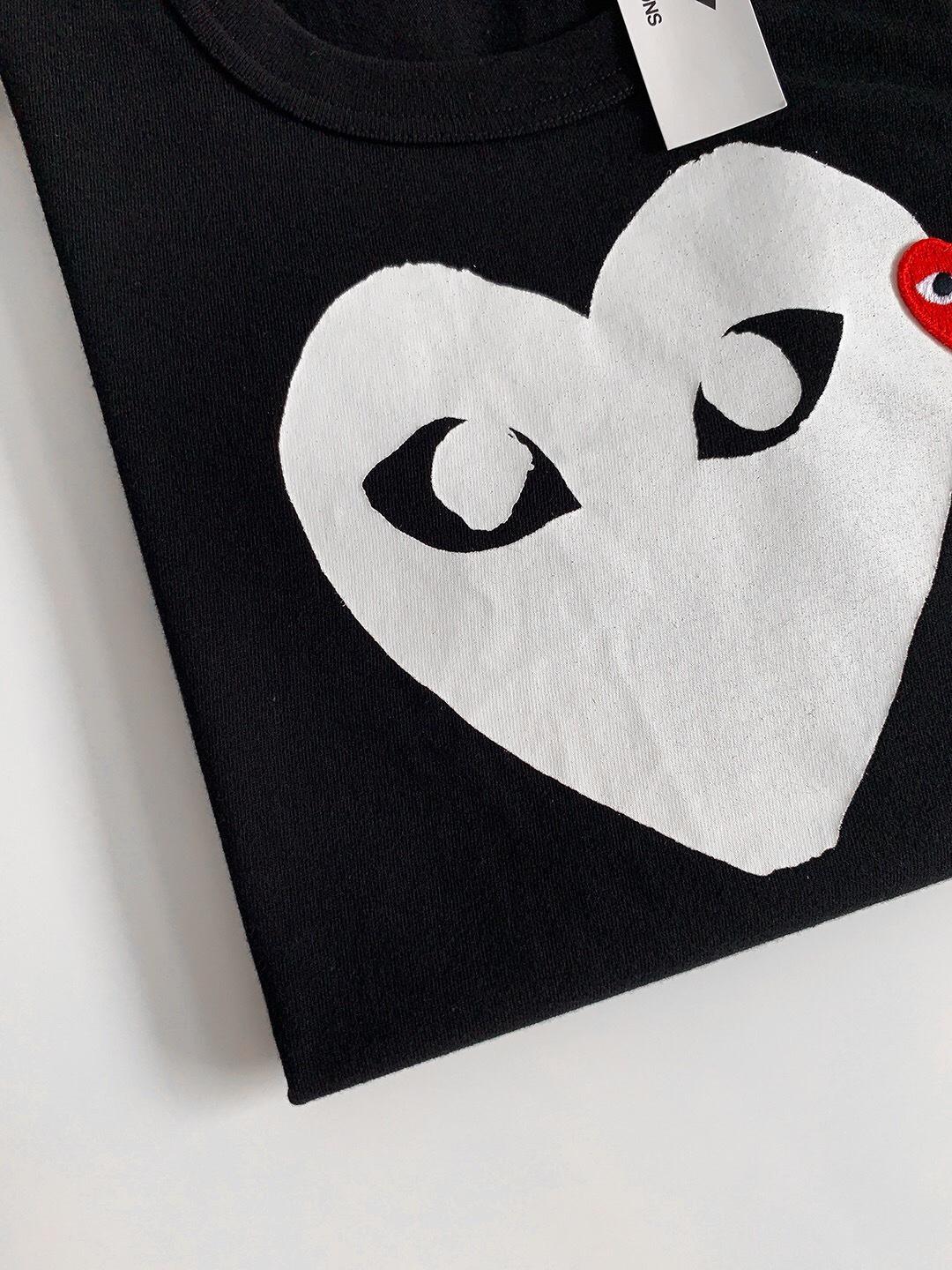 Футболка Comme des Garçons Play White Heart Eyes "Black" фото № 5