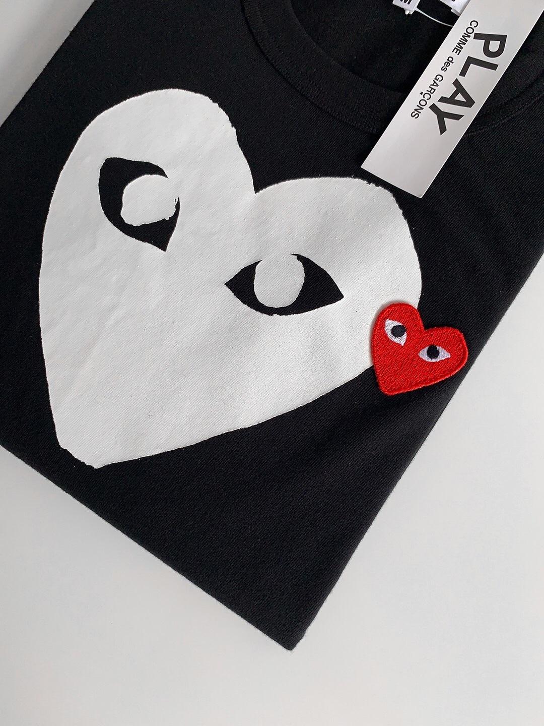 Футболка Comme des Garçons Play White Heart Eyes "Black" фото № 3