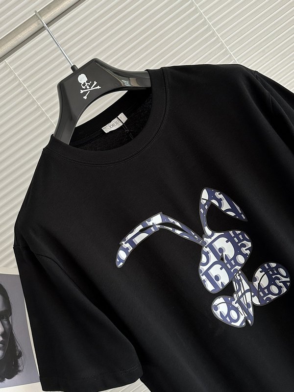 Футболка Dior Logo Rabbit - Beauty Print "Black" фото № 3
