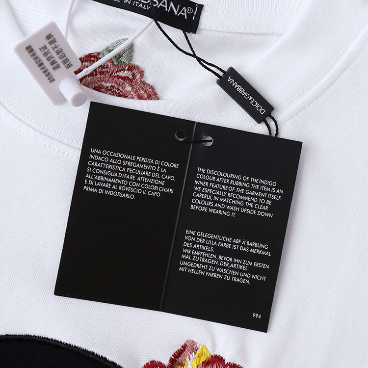 Футболка Dolce Gabbana With Monogram And Flowers "White" фото № 3