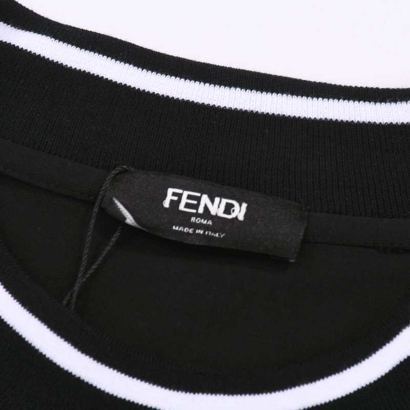 Футболка Fendi Logo Embossing Style "Black" фото № 7
