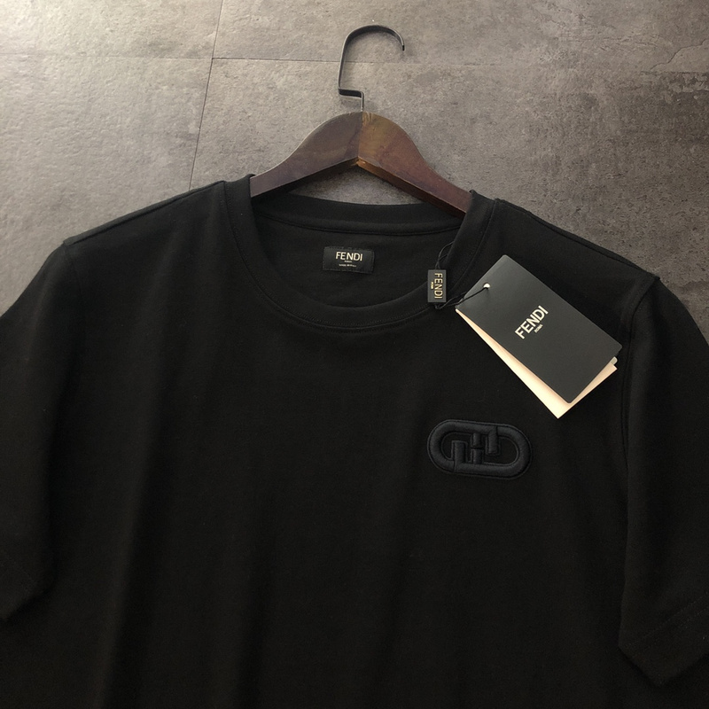 Футболка Fendi With Logo Of Woven Letters "Black" фото № 2