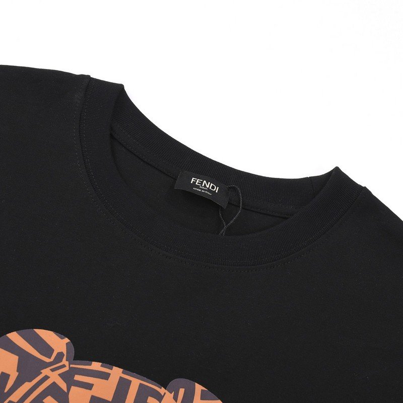 Футболка Fendi With A Happy Bear Toy Print "Black" фото № 2