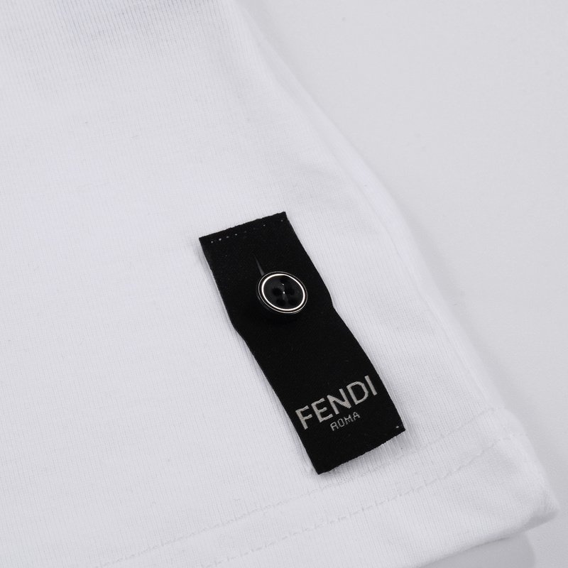 Футболка Fendi With Bright Insert And Text Logo "White" фото № 3