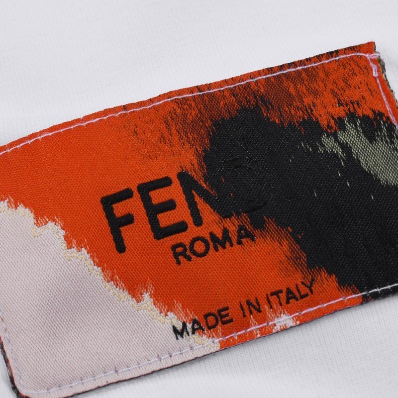 Футболка Fendi With Bright Insert And Text Logo "White" фото № 4