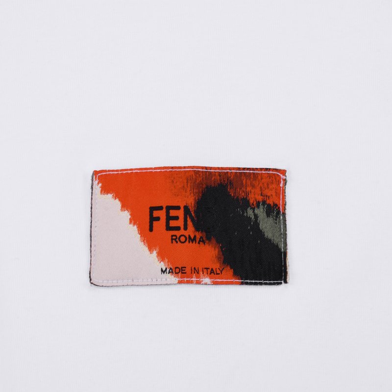 Футболка Fendi With Bright Insert And Text Logo "White" фото № 6