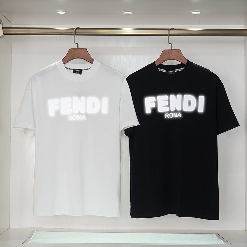 Футболка Fendi Roma Reflective Logo "Black" фото № 2