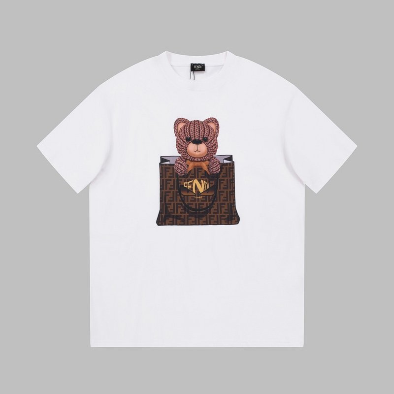 Футболка Fendi Bear Peeking Out Of Bag "White" фото № 3