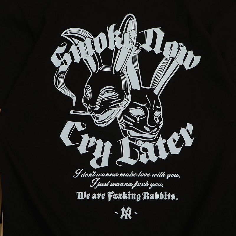 Футболка FR2 Two Rabbits Smoking Now Cry Latter "Black" фото № 3