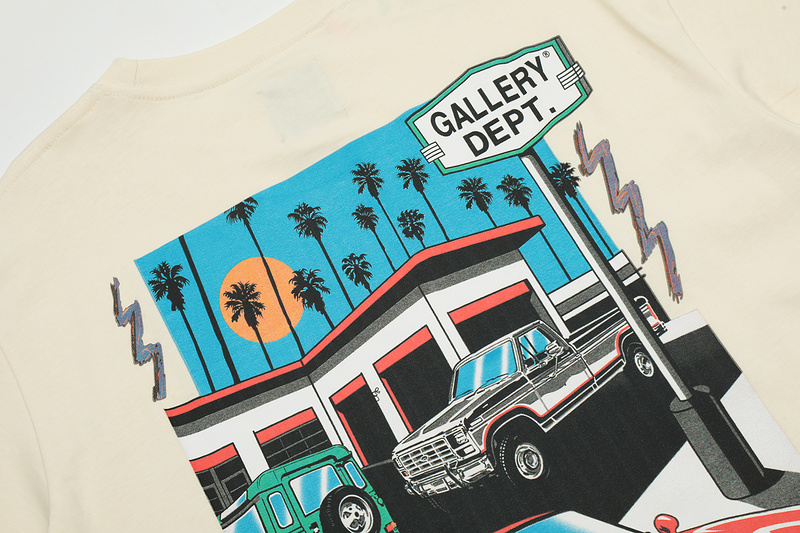 Футболка Gallery Dept With A Car Print "Beige" фото № 5