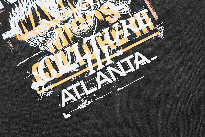 Футболка Gallery Dept Print With Burning Skulls "Black/Gray" фото № 3