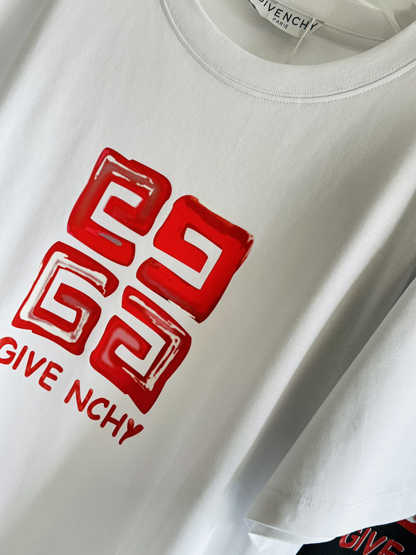 Футболка Givenchy With Big Red Logo "White" фото № 3