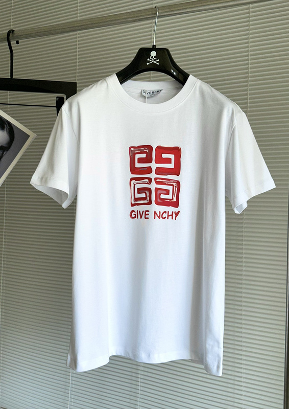 Футболка Givenchy With Big Red Logo "White" фото № 4