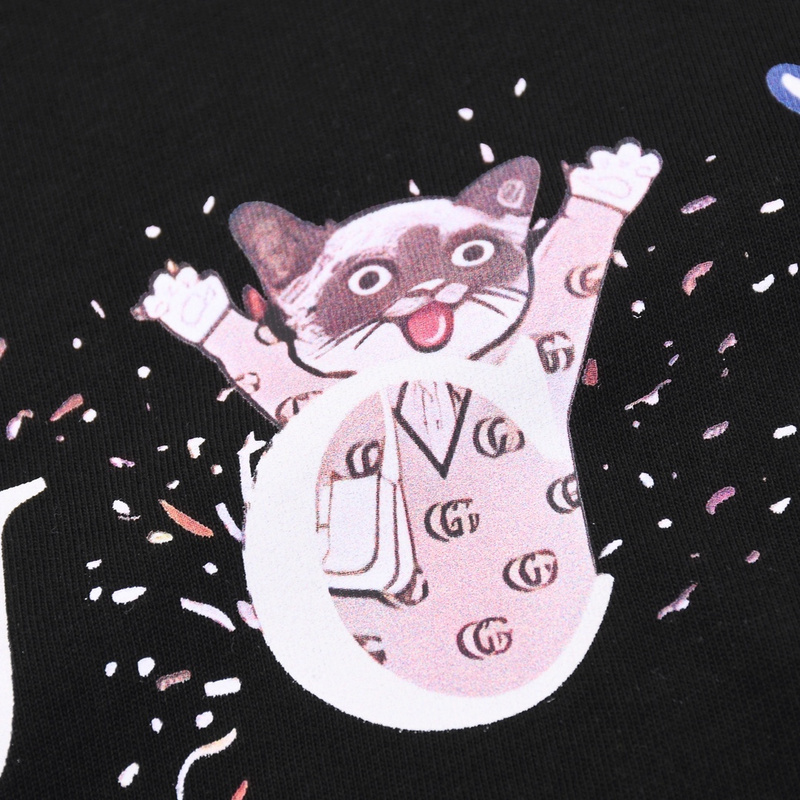 Футболка Gucci Cats "Black" фото № 4