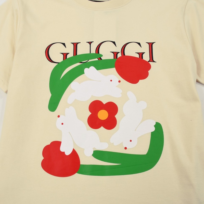 Футболка Gucci Red Tulips "Beige" фото № 2
