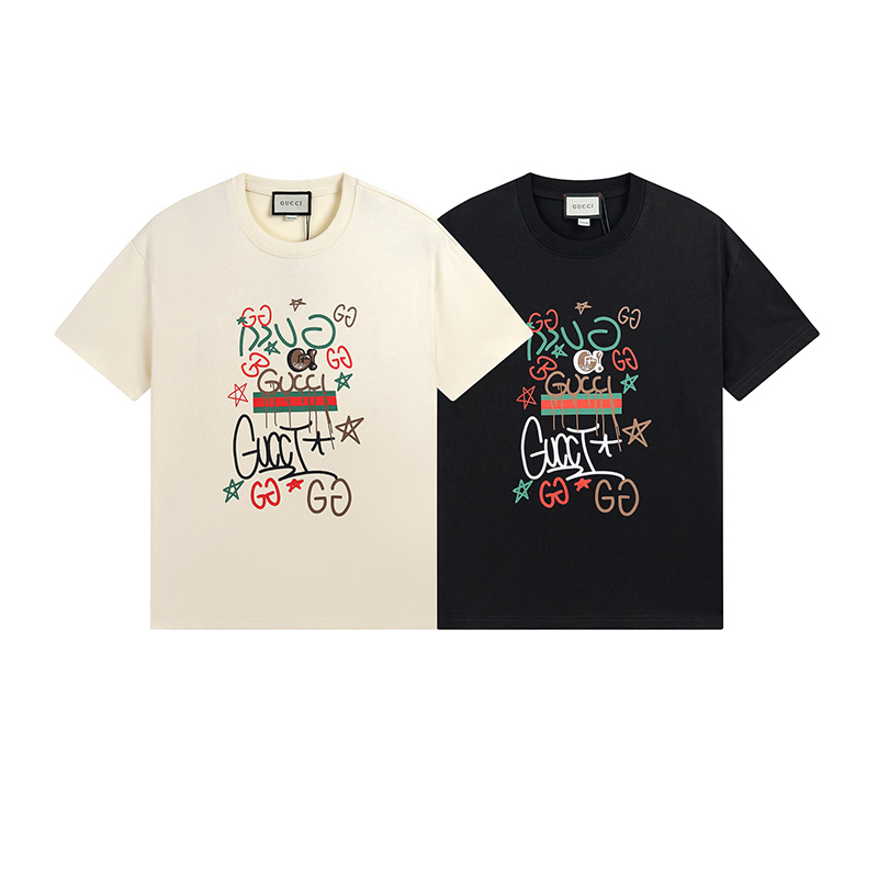 Футболка Gucci Creative Brand Print "Beige" фото № 5
