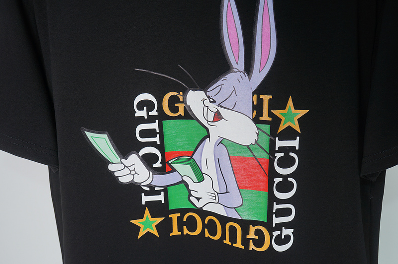 Футболка Gucci With Rabbit Print With Money "Black" фото № 6